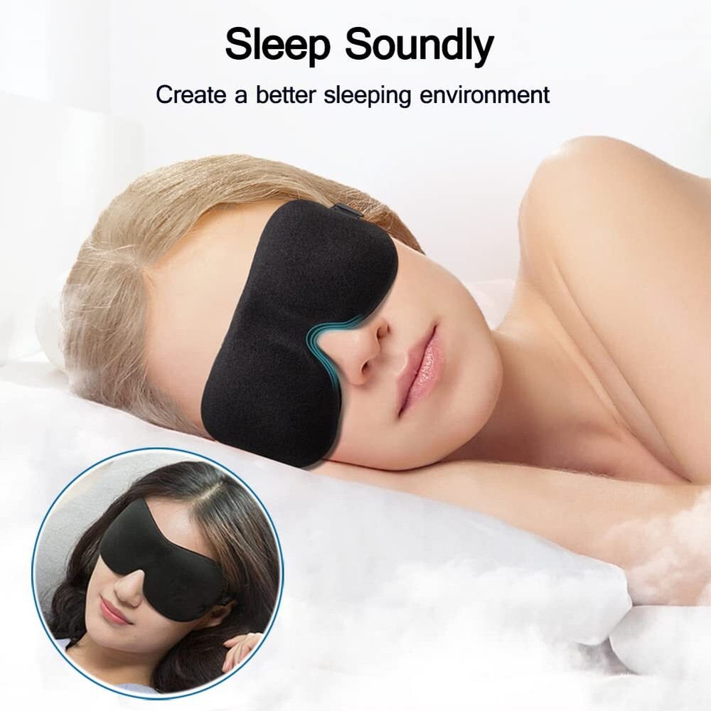 3 Pack 3D Eye Sleep Mask Night Blindfold Light Blocker for Sleeping Napping
