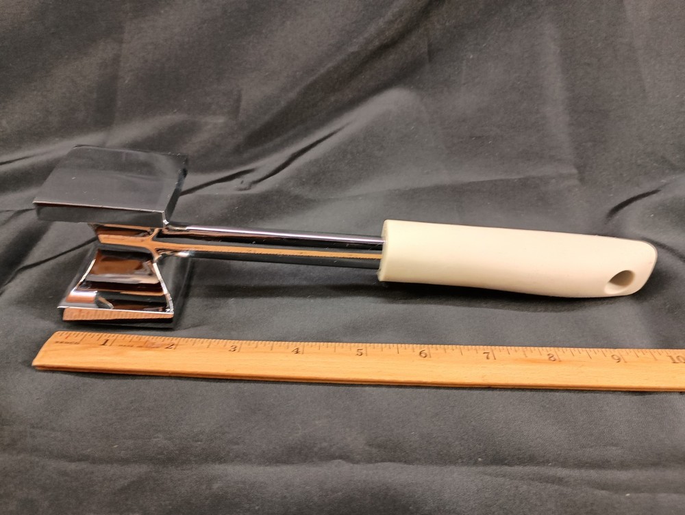 Gorilla Grip Comfort Handle Chrome Meat Tenderizer 10 Inch EUC