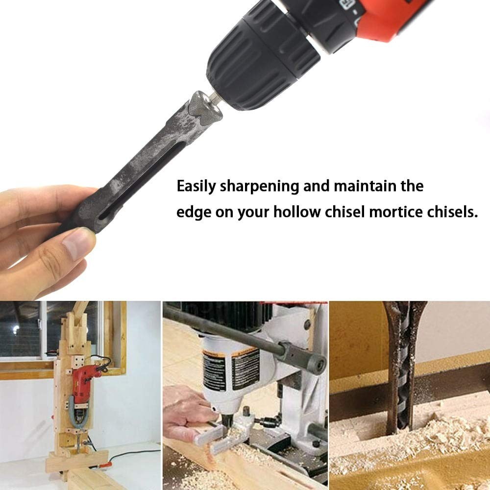 2Pack Woodworking Mortise Chisel Bit Sharpening Tool For Square Hole Drill Bit