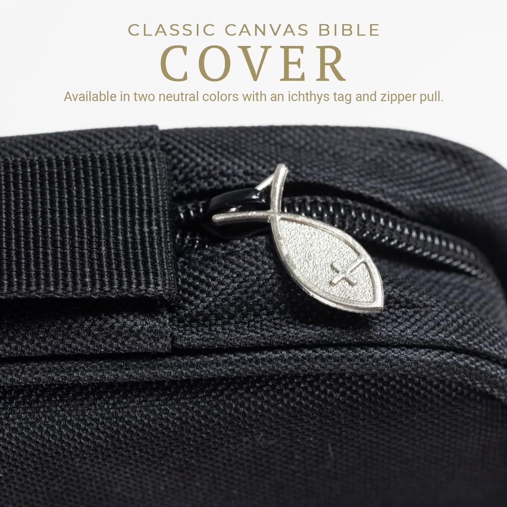 Divinity Boutique, Canvas Bible Case - Black Cover Extra-Large,