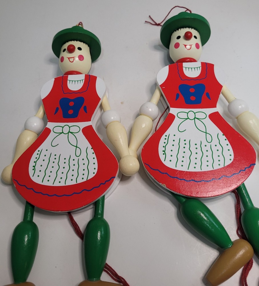 Wooden Pull String Toy Jumping Jack Figure Pull String Marionette