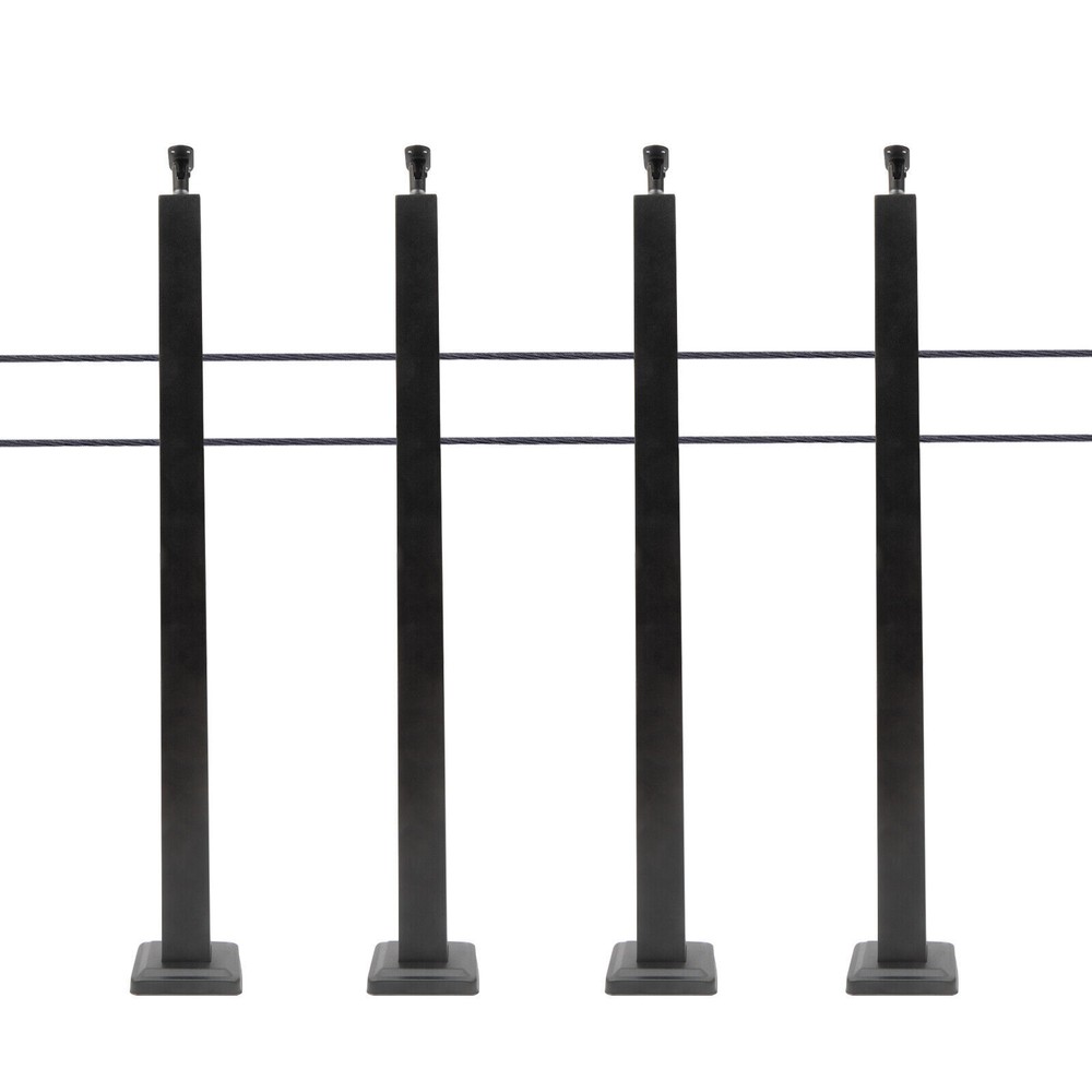 4PCS Cable Railing Posts Deck Fence Posts Stainless Pre-drilled Holes 36"x2"x2"