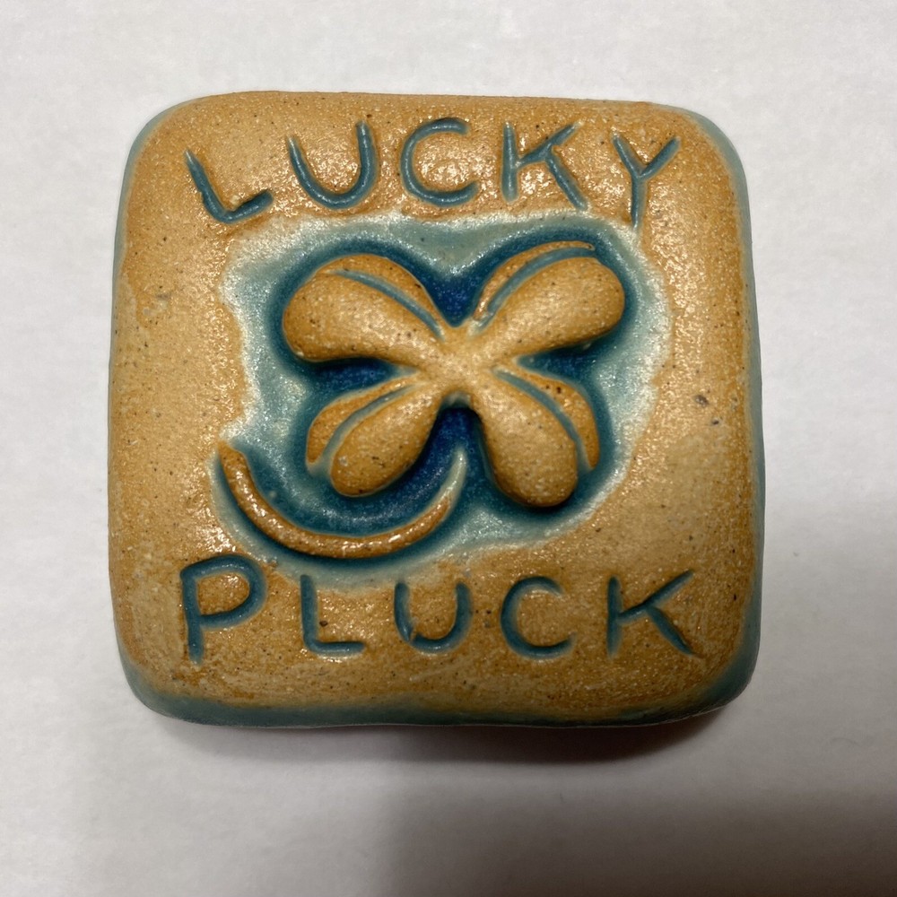 Lucky Pluck 2x2" Stoneware Art Tile By Gretchen Kramp
