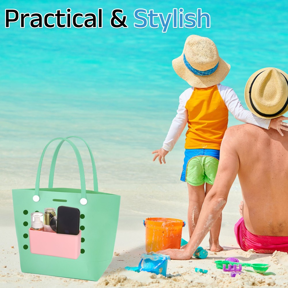 Organizer Holder for Beach Bag, Plastic Insert Holder Charm, Black