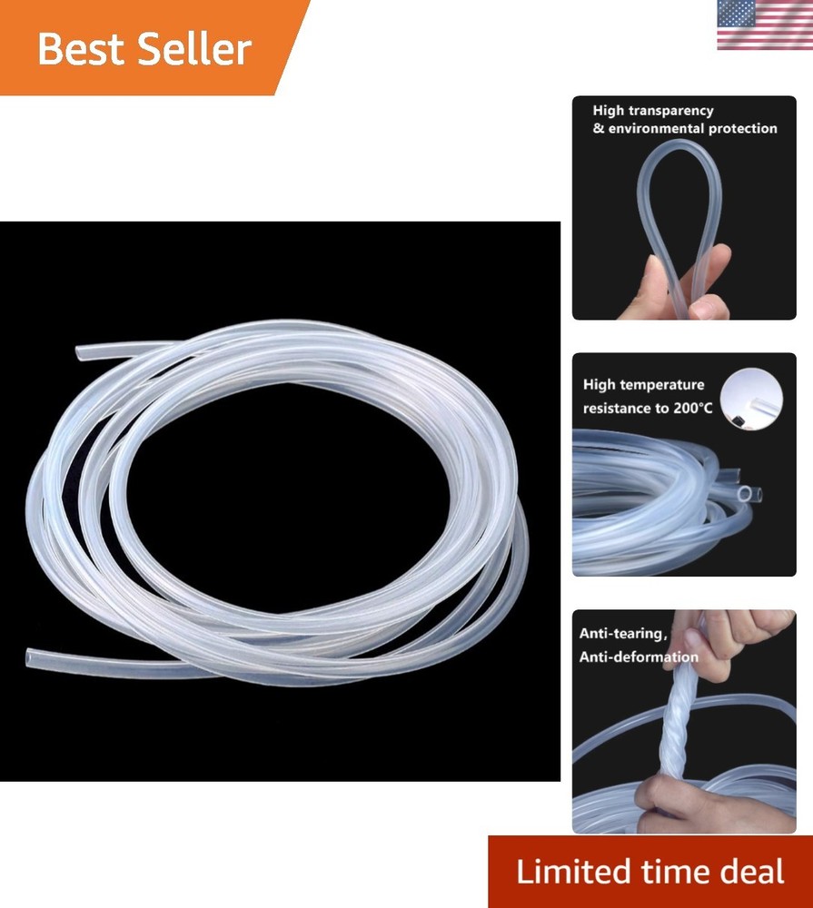 Flexible 3/8" ID Silicone Hose, 10 Feet Length - Safe for DIY Brewing & Plumbing