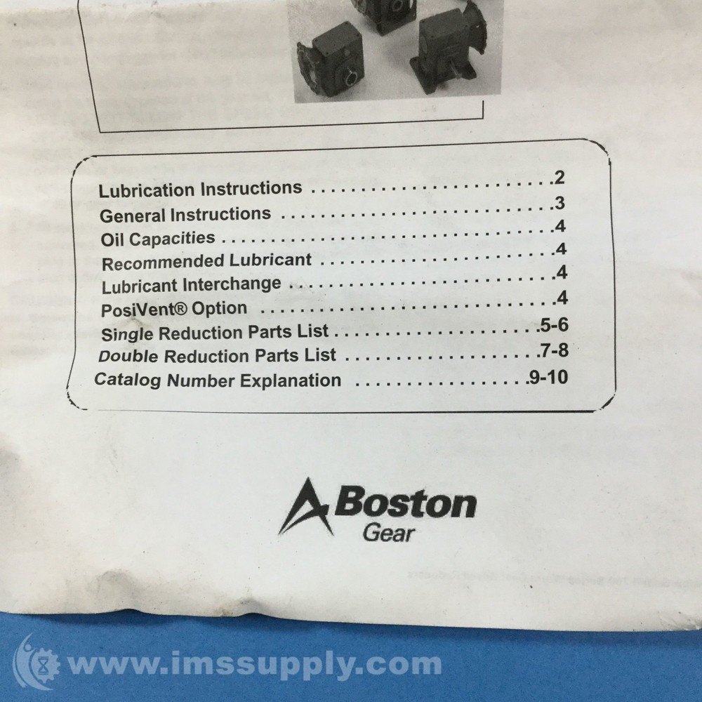 Boston Gear 57746 Installation, Operation Instructions USIP