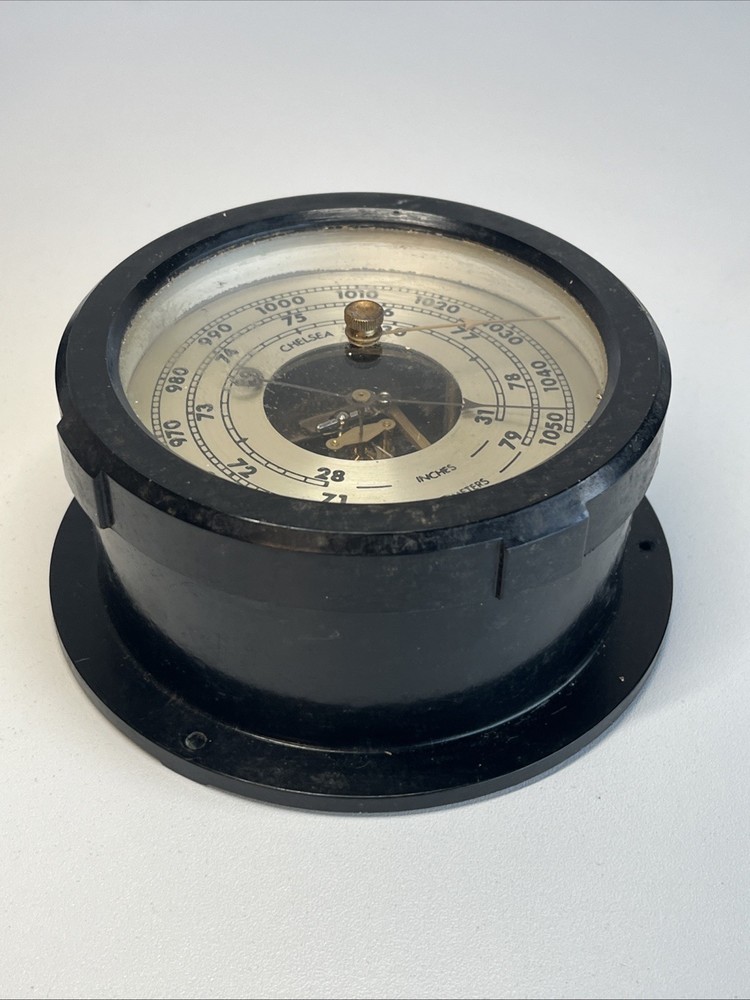 SET-Bakelite Chelsea Ship's Clock & Barometer 4" Card
