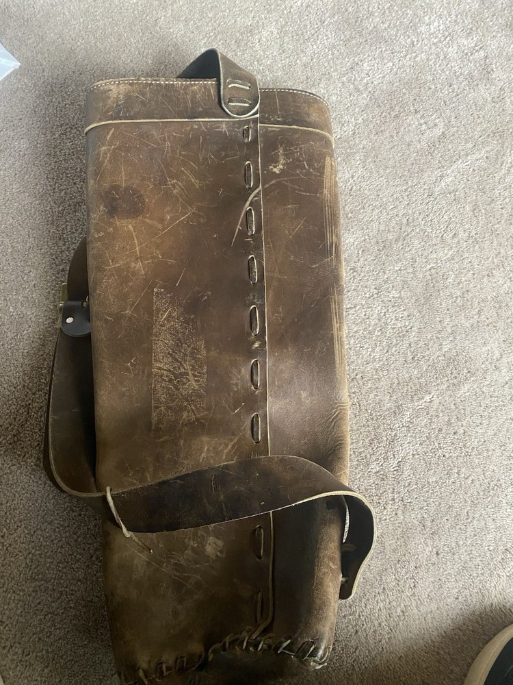 Vintage 1970s Leather Quiver - Solid Brass US Hardware - Boho Archery