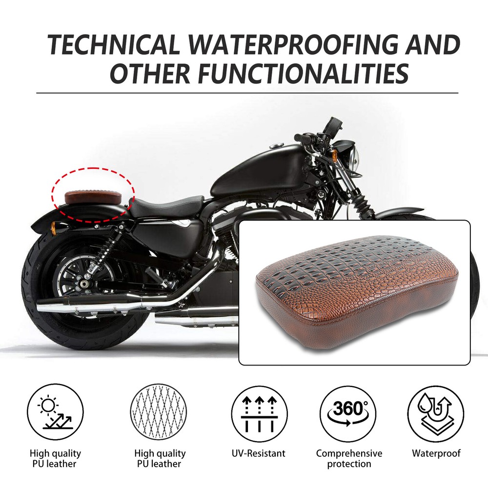 For Harley Motorcycle Pillion Passenger Pad Seat 8 Suction Cup Pad Rectangular
