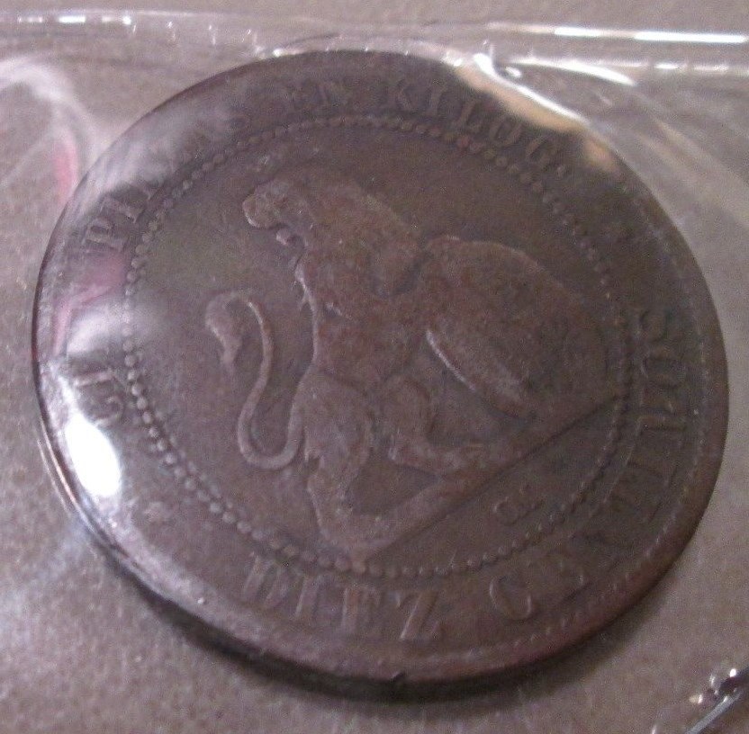 1870 SPAIN 10 CENTIMOS