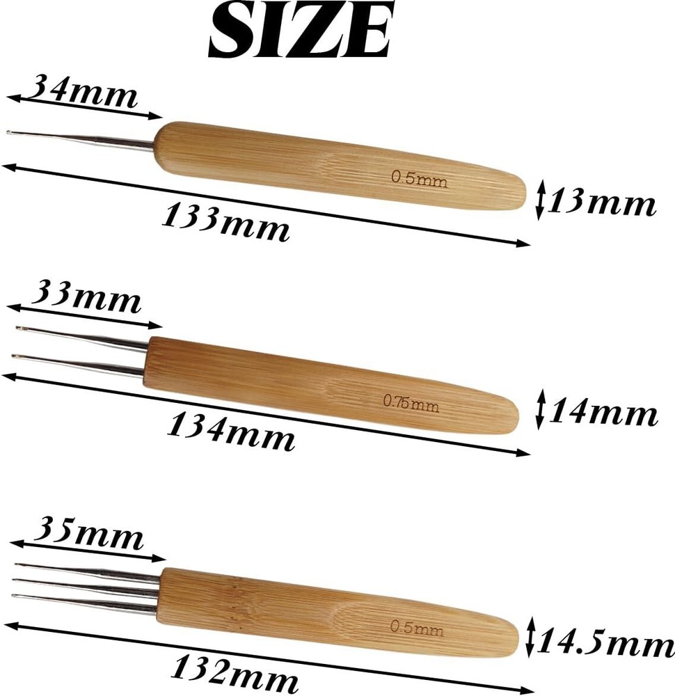 9PCS Dreadlock Crochet Hook for Hair Braid Dreadlock Dread Locks Needle Tool