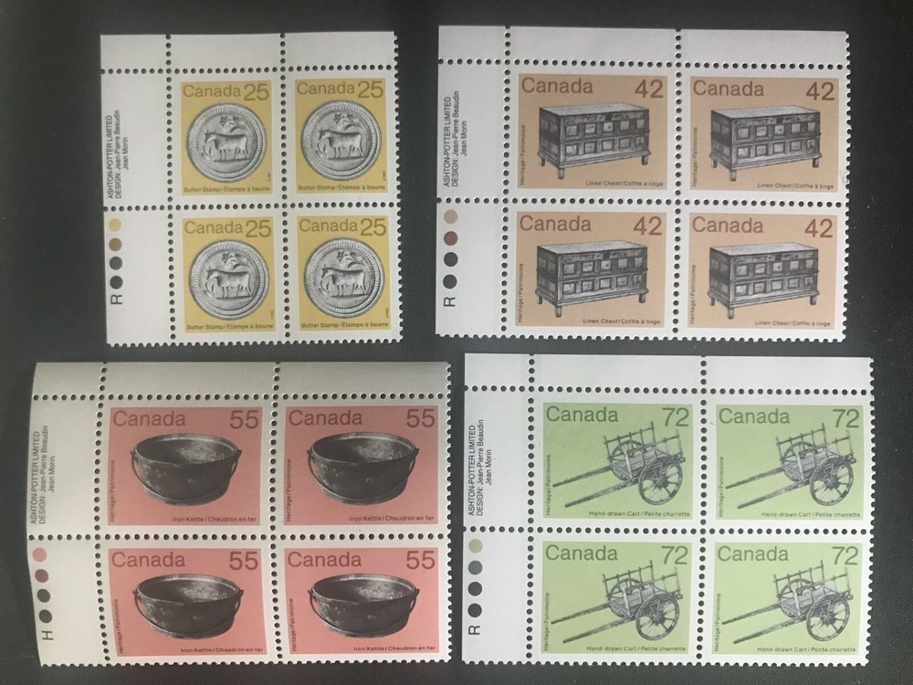 Canada SC #1090-1083 Mint NH Pl # Block Sets 1987