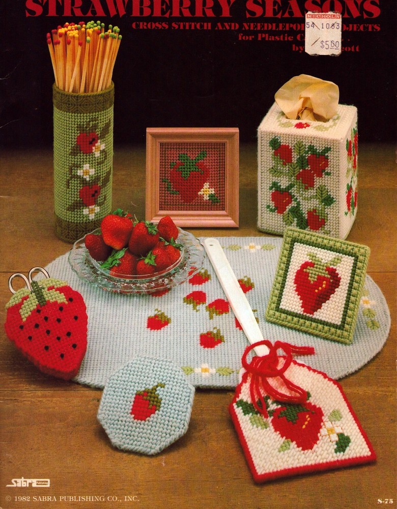 Strawberry Seasons Plastic Canvas Cross Stitch Needlepoint Projects Booklet