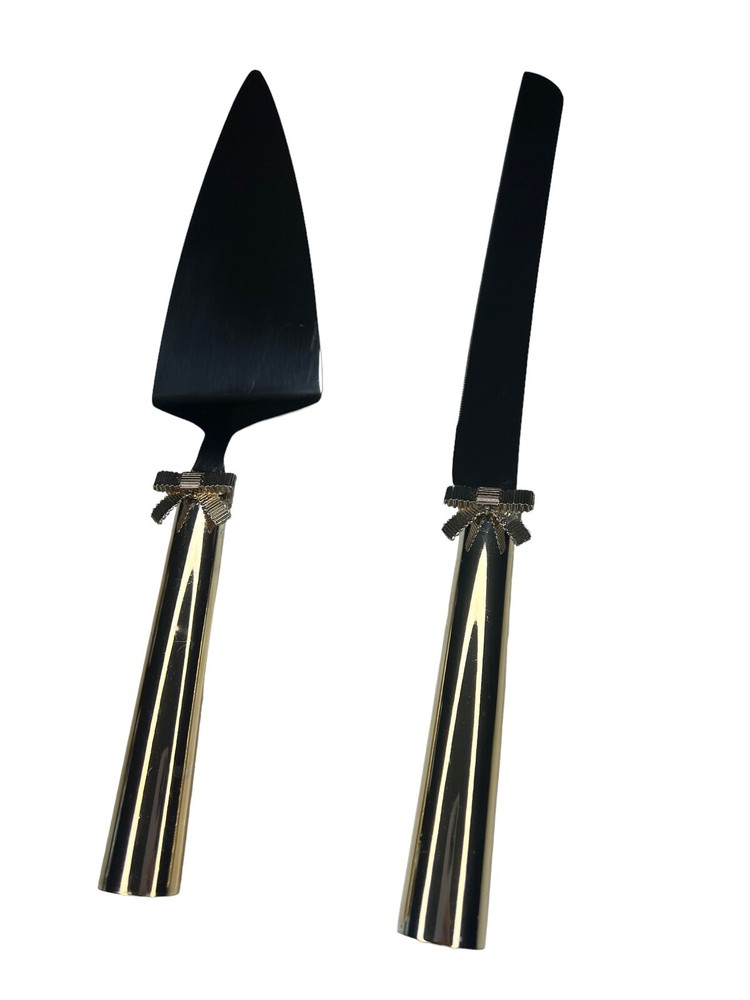 Kate Spade Lenox Mr & Mrs 2 Piece Wedding Cake Silver Server & Knife Set