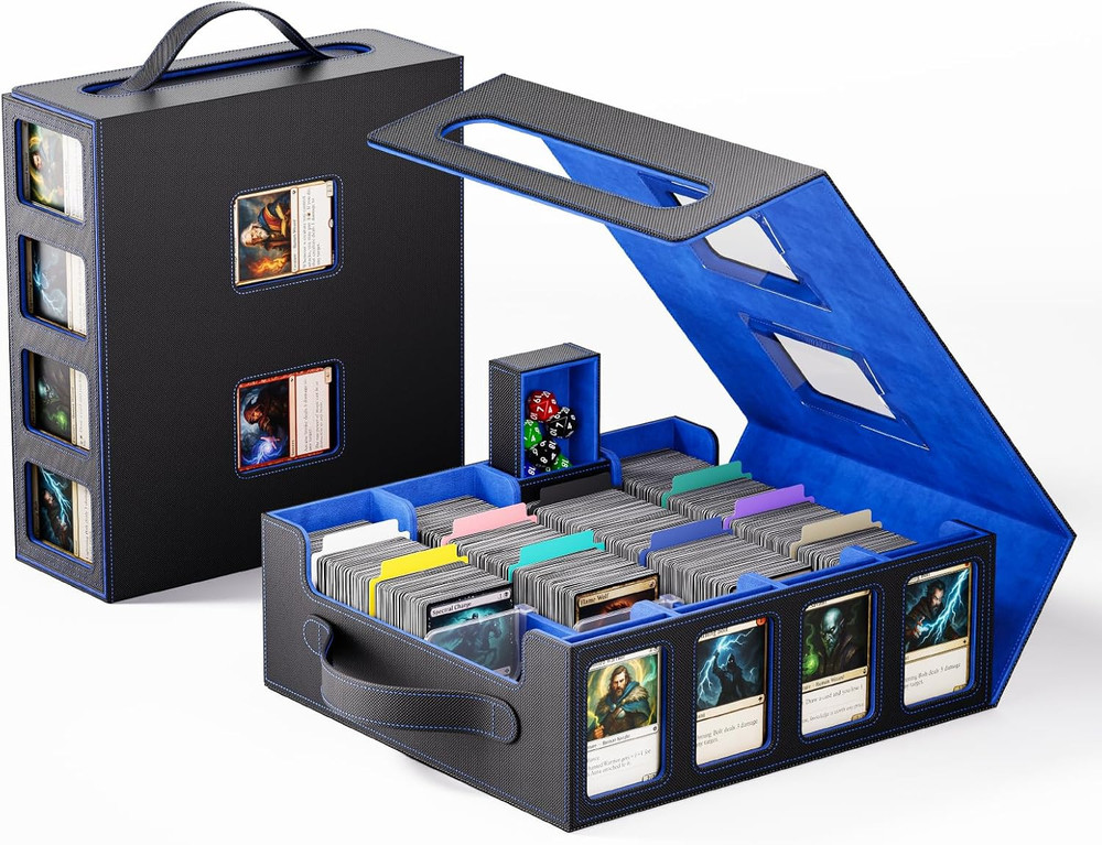 Trading Card Storage Box – 3500+ Magnetic MTG Deck Box with Handle,Commander & T