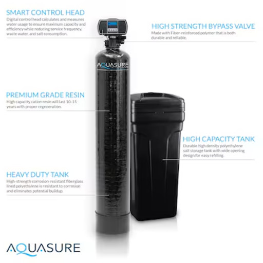 AQUASURE 64,000 Grain Whole House Water Softener (AS-WHF64D) 1-6+ people