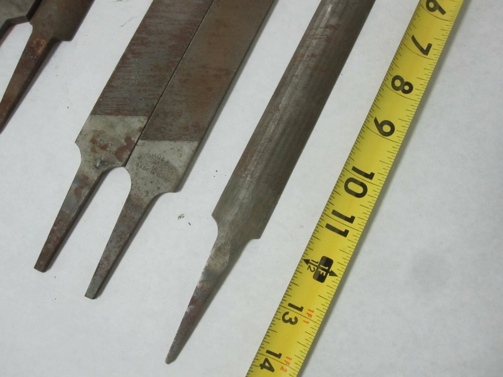 11pc Assorted Vintage Rasp Set Triangle Flat Smooth Round