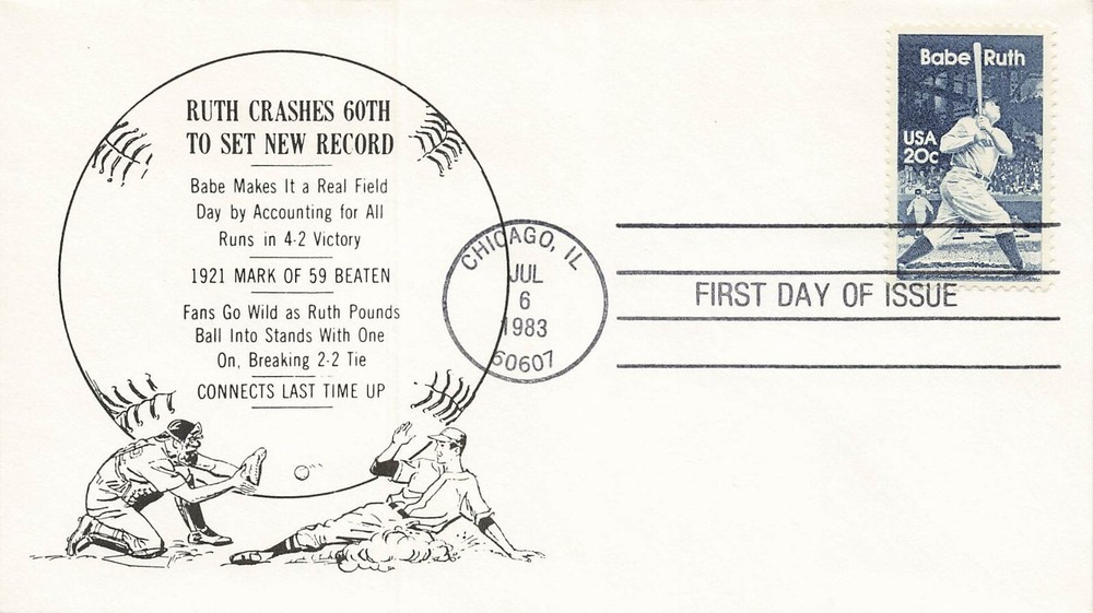 US 2046 FDC Babe Ruth Baseball Grand Slam