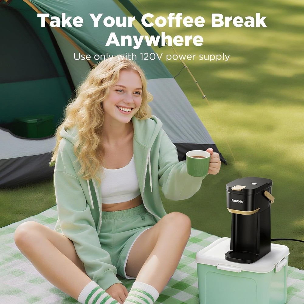 Single Serve One Cup Coffee Maker, for K Cups and Grounds, Mini Coffee Maker