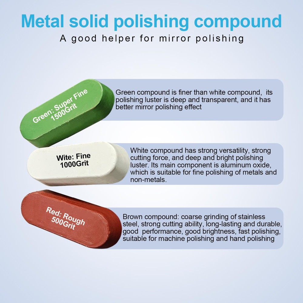 6 Drill Buffing Wheels and 3 Polishing Compounds, Multi-Specification Polishing