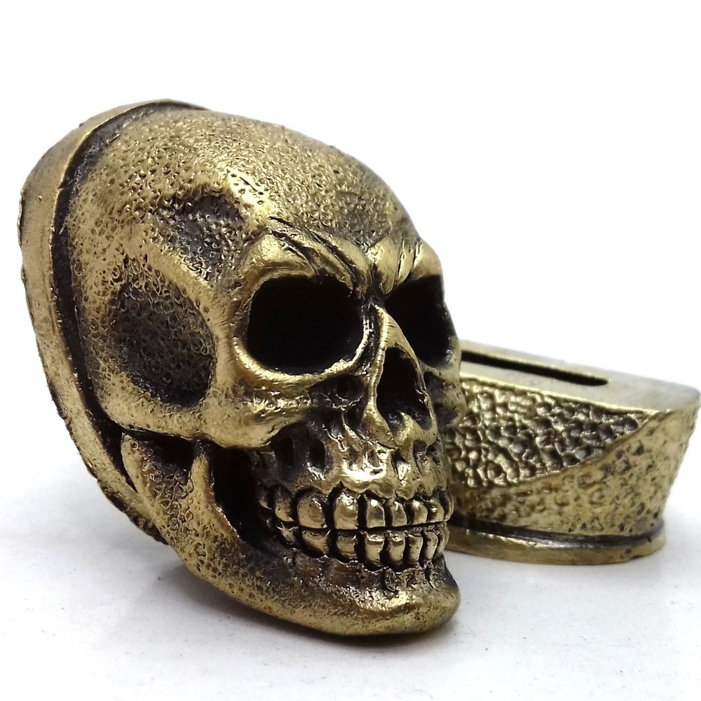 SET SKULL SOLID BRONZE FINGER GUARD BOLSTER & POMMEL CUSTOM KNIFE MAKING