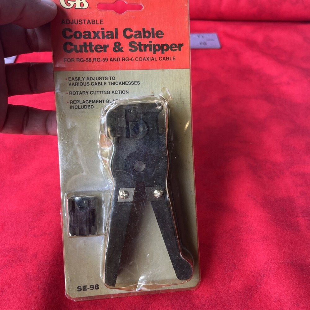 GB ADJUSTABLE COAXIAL CABLE CUTTER & STRIPPER SE-98 (t6)