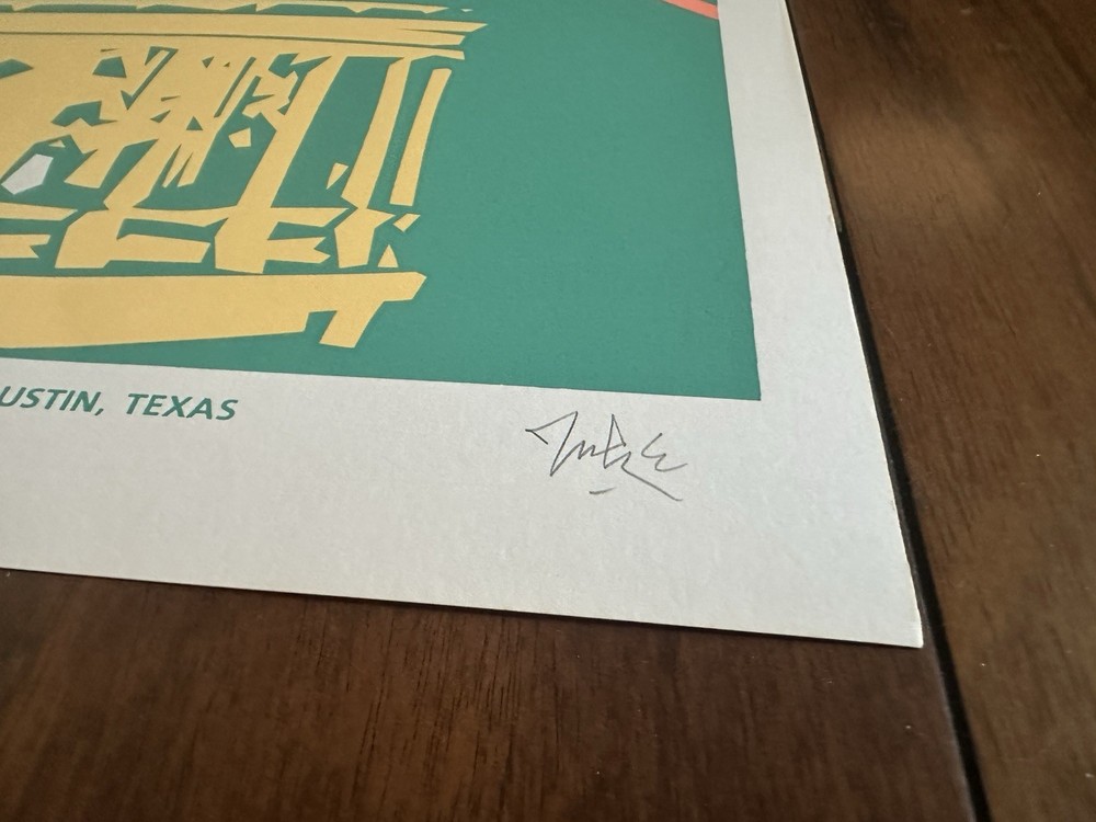 Authentic Guy Juke signed 15x27" silkscreen Austin Capitol 272/1000