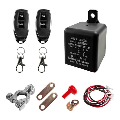 Remote Battery Disconnect Switch, 12V Top Post Negative Cut Off Switch with 2