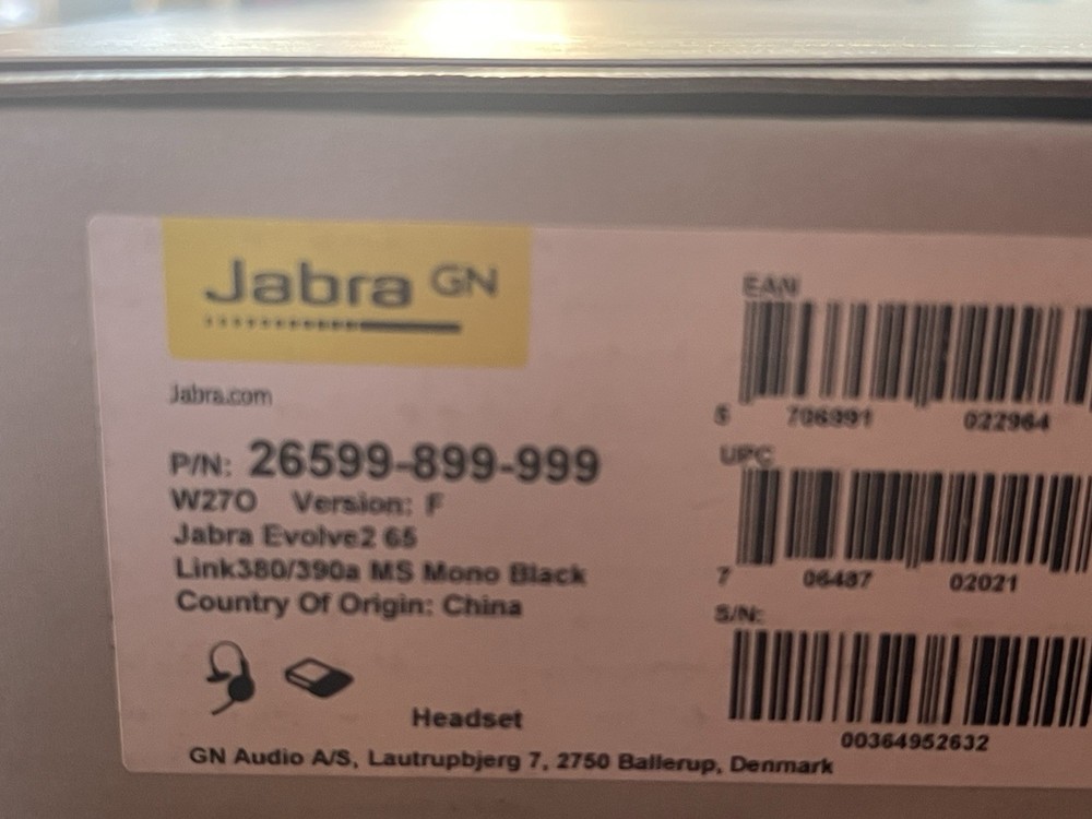 Jabra Evolve2 65 Mono Wireless Headset (MS Teams, USB-A) - Black