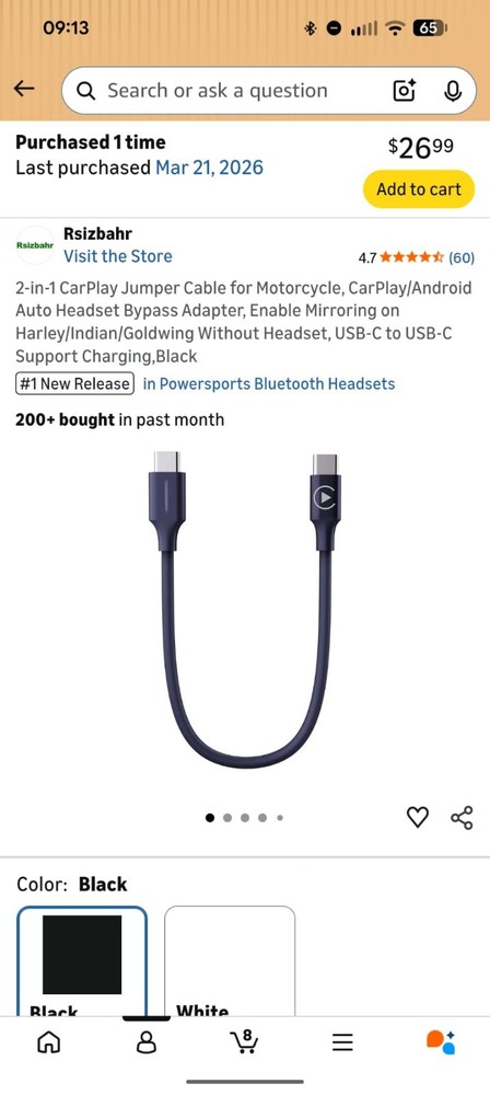 Carplay & Android Auto Activation Cable Us For Motorcycle