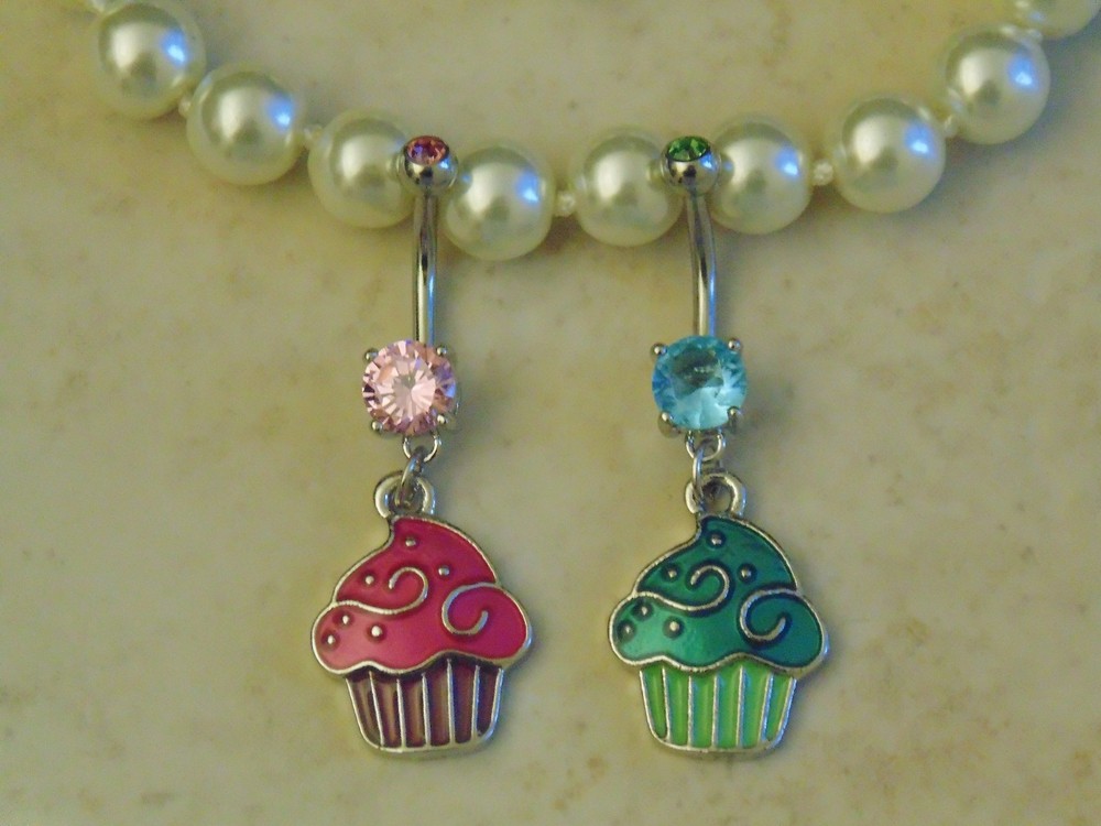 Mini Swirl Frosting Cupcake Navel/Belly Ring