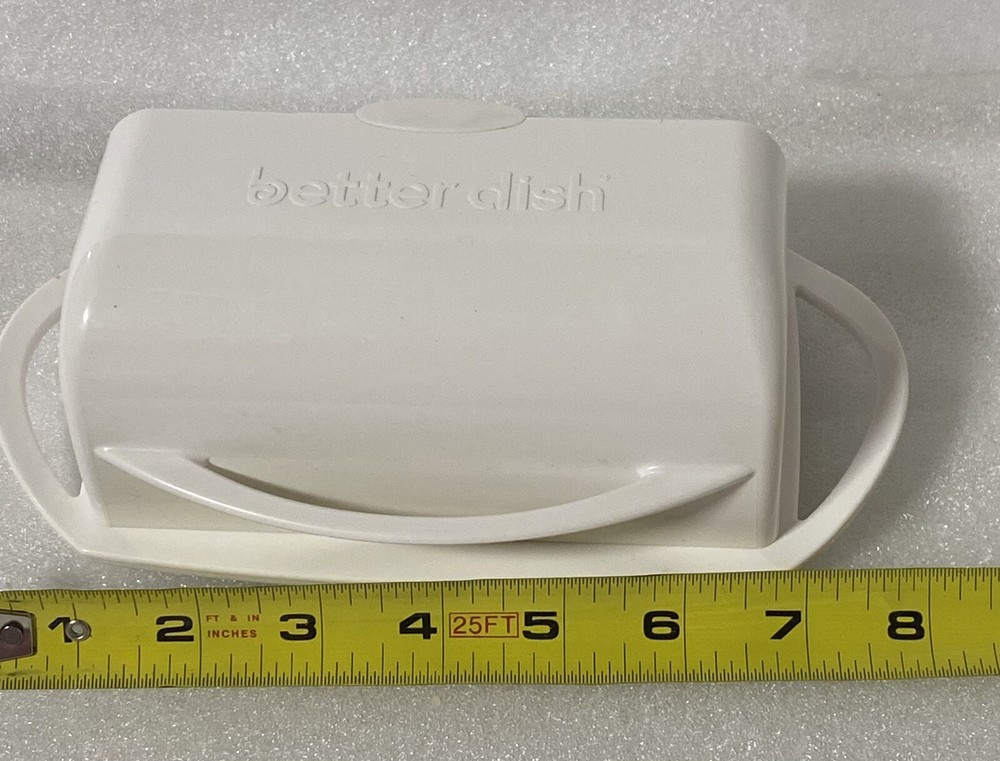 Kitchen Concepts Butter Dish Better Flip Top White Melamine EUC