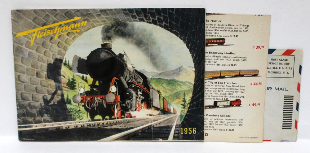 Vintage Fleischmann HO Train Catalog 1956 w/ order blank envelope insert