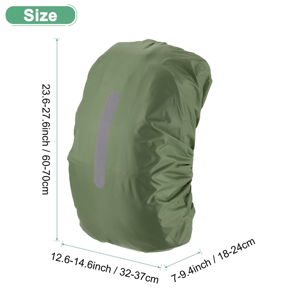 55L-65L Backpack Rain Cover with A Vertical Reflective Strap [Army Green]