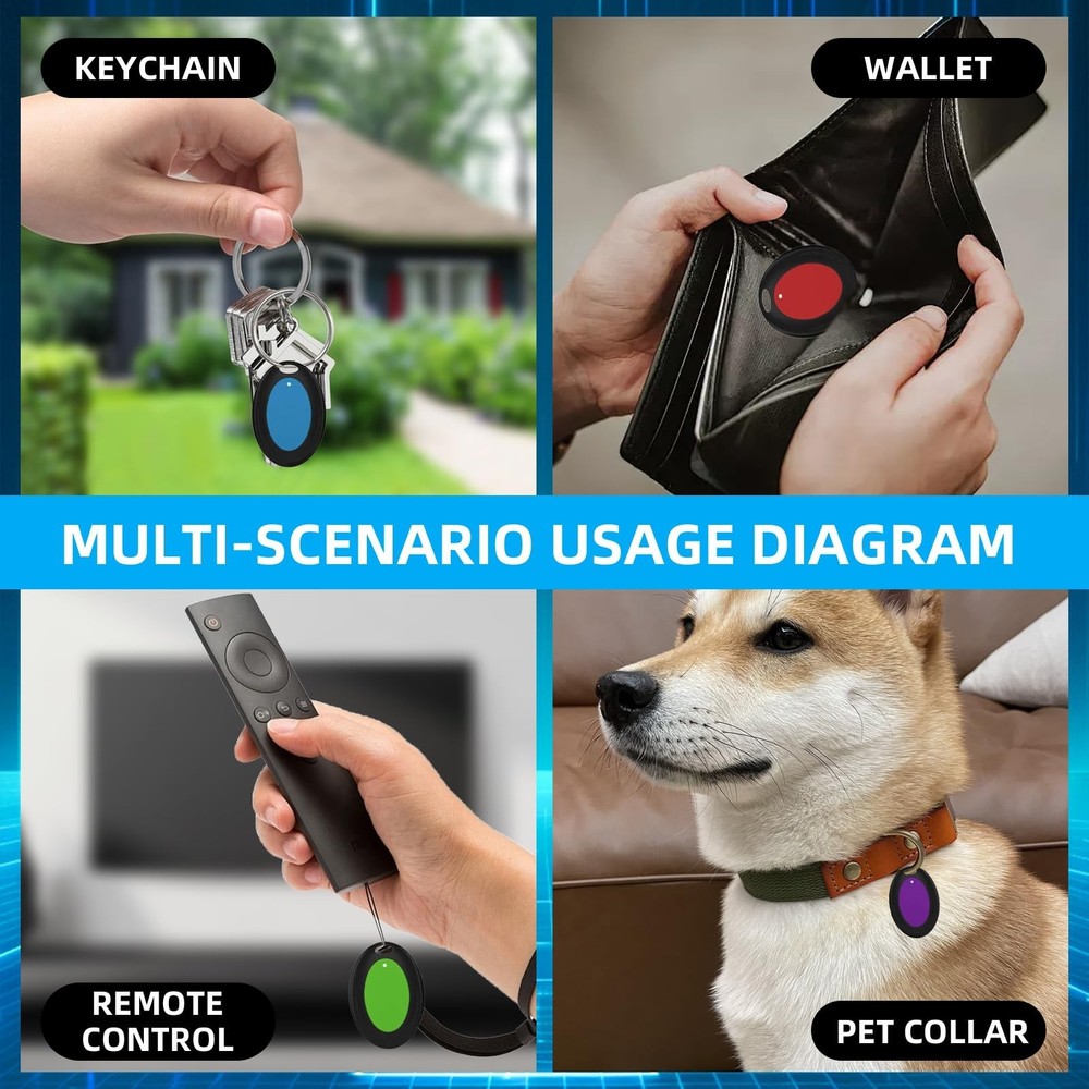 Key Finder Wireless RF Locator with 80dB+ Loud Beep & LED Light, 131ft Range,...