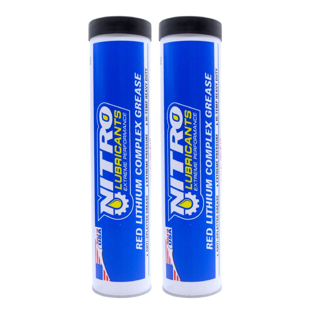 Nitro Lubricants Red Lithium Grease – 14oz Heavy-Duty, Multi-Purpose (2-Pack)