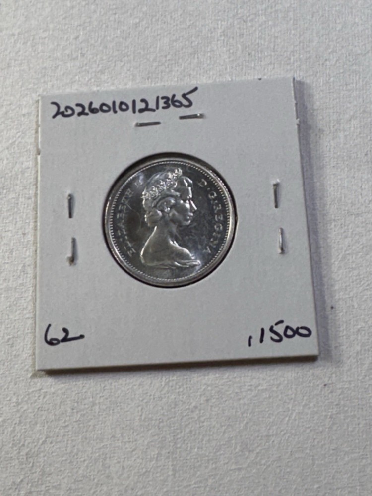 1965 Canada 25 Cents Silver Coin Proof Like