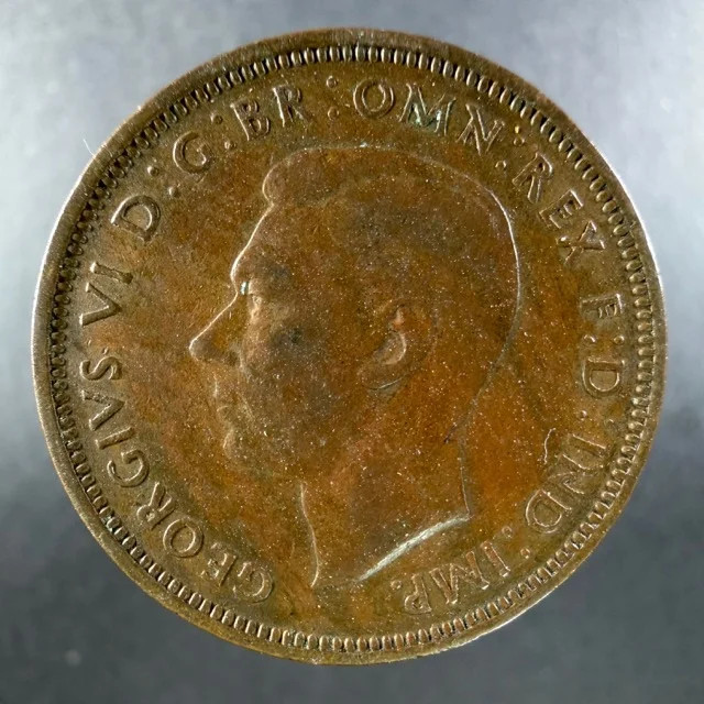 1945 Great Britain Half Penny George VI Bold Design