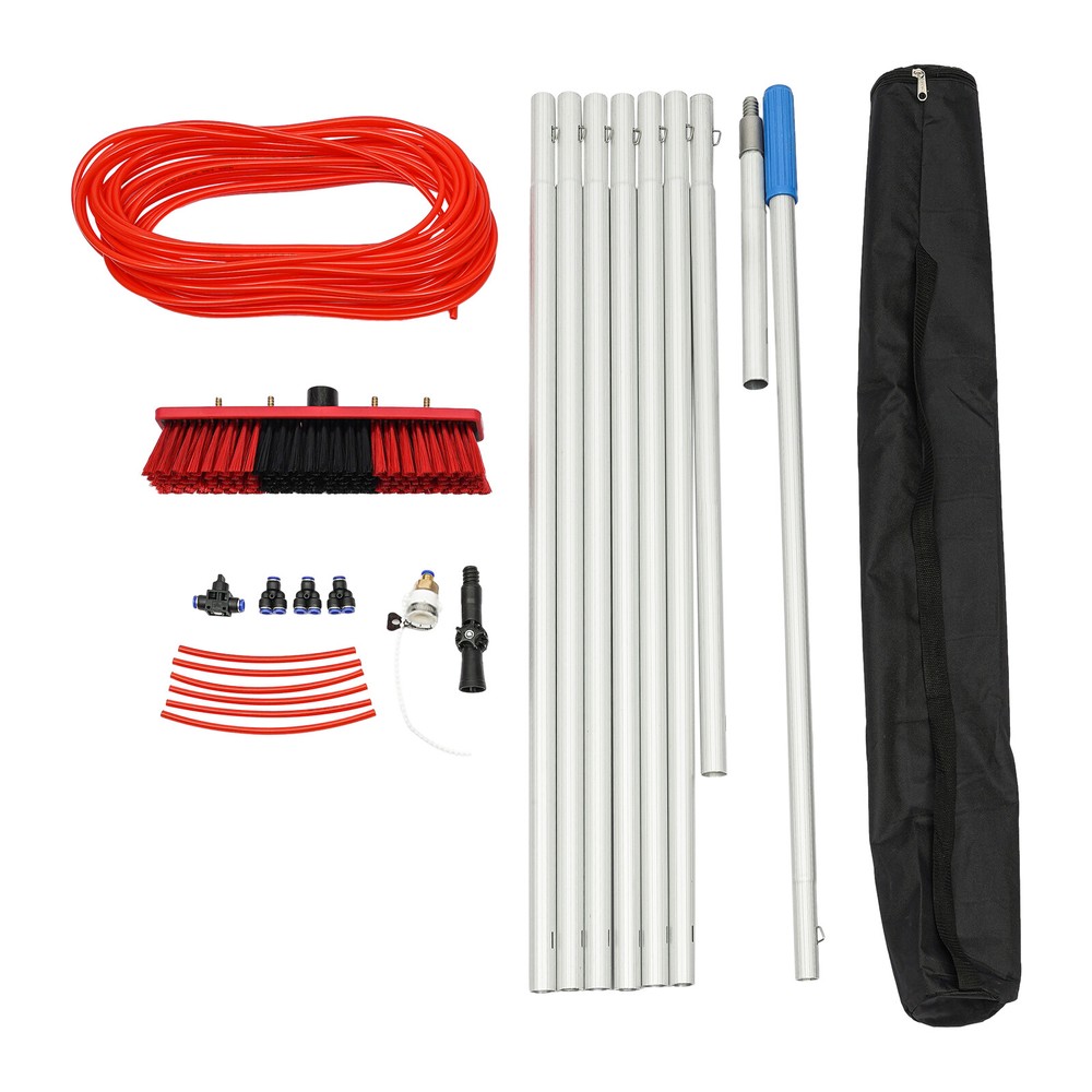 Extendable Window Solar Panel Cleaning Telescopic Pole Water Fed Brush Washer