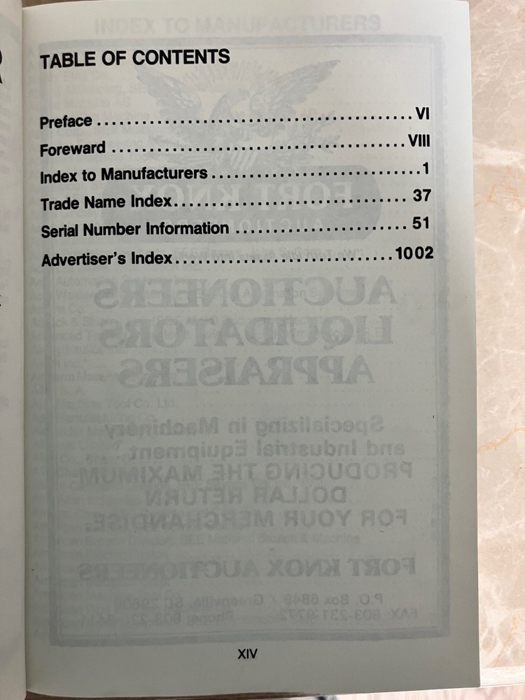 Serial Number Reference Book for Metalworking Machinery 10th Edition