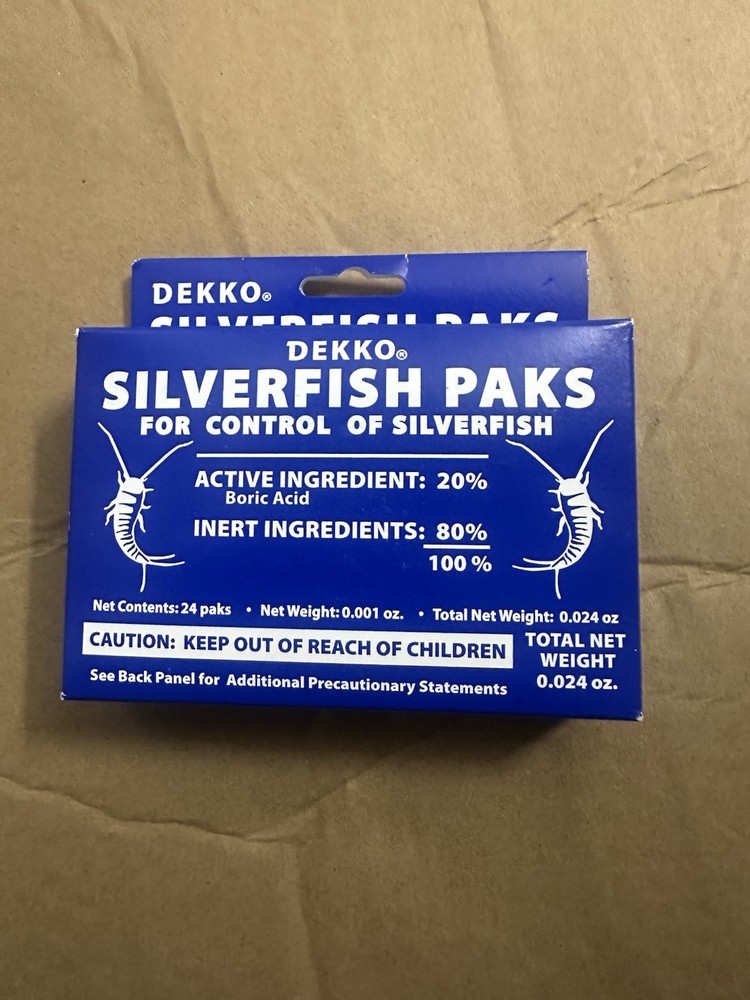 NEW 1 Boxes Dekko Silverfish Paks Control Deter Prevent Silverfish 24 Total Paks