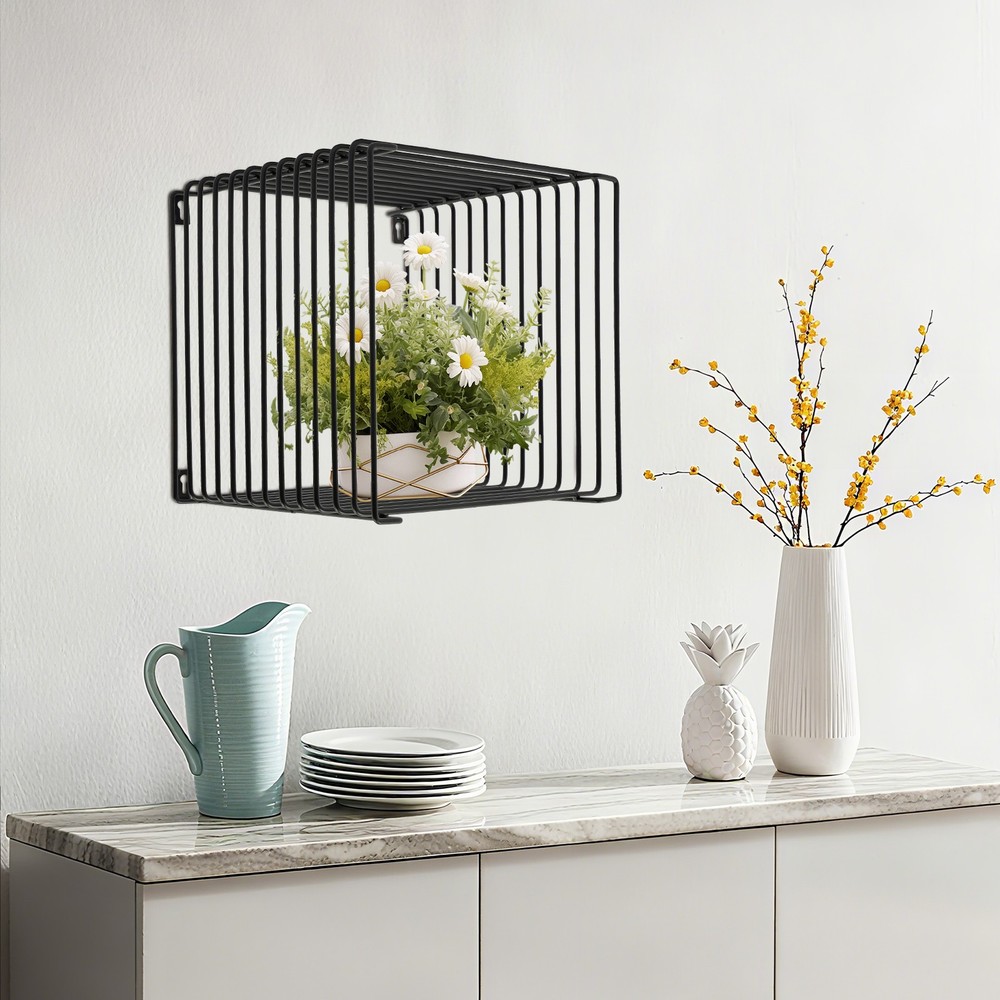 Side Table, Square Geometry Side Table, Linear Metal End Table