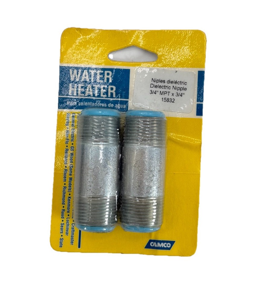 Camco Water Heater Dielectric Nipples 3/4" MPT x 3/4 MPT NEW