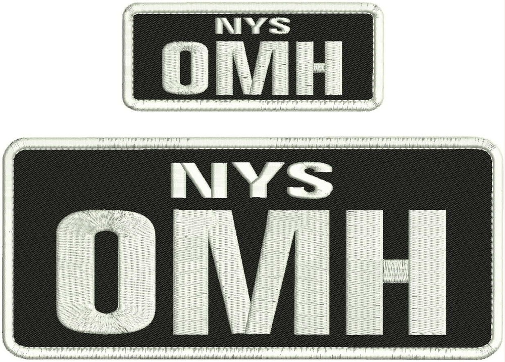 NYS OMH embroidery patch 4X10 and 2x5 hook ON BACK