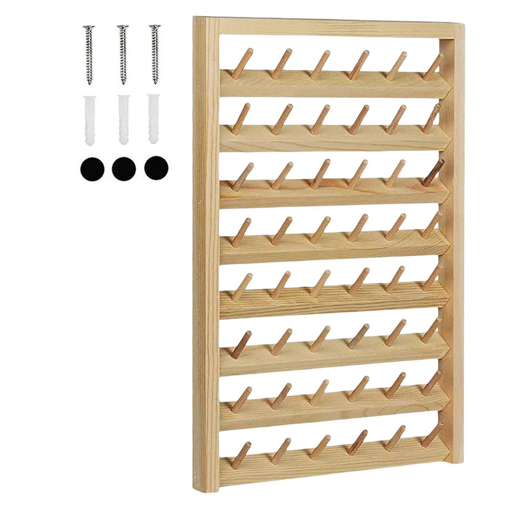 Thread Rack Wall Hanging Cone Stand Bobbin 48 Spools Shelf