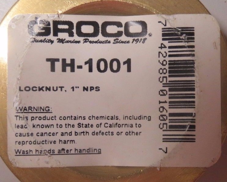 GROCO BRONZE LOCKNUT 1" NPS #TH-1001