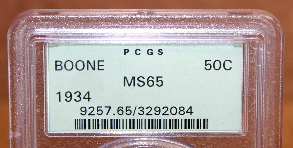 1934 Boone Silver Half Dollar PCGS MS65 in OGH [036WEI]