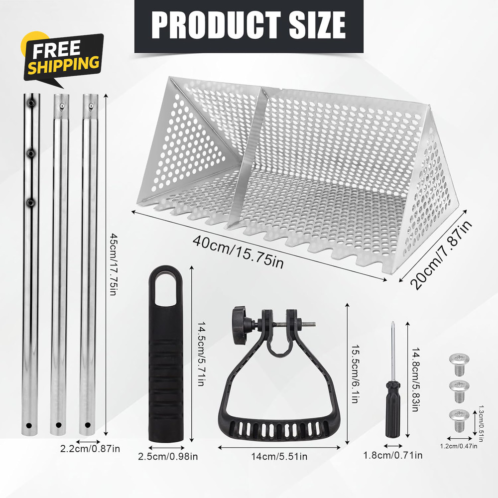 Sand Flea Rake, Durable Rake for Beach Easy to Install Sharp Teeth Wide