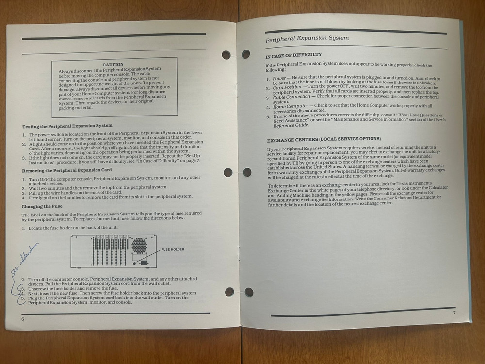 Vintage 1982 TI Peripheral Expansion System Model No. PHP1200 Manual