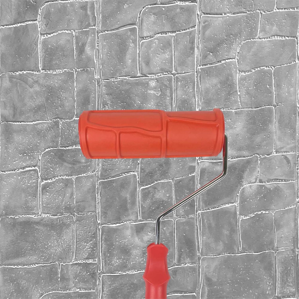 8'' Patterned Paint Roller for Wall Decoration Classic Brick Embossing Texture R